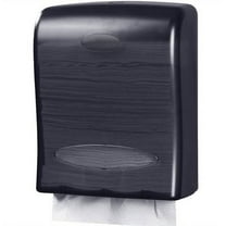 Touchless Paper Towel Dispenser by Oasis Creations - Wall Mount - Hold 500 Multifold Paper Towels - Black Smoke