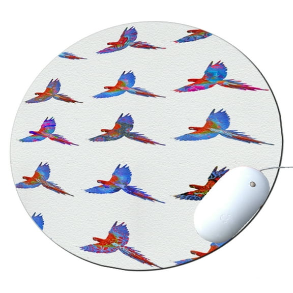 KuzmarK Round Mousepad / Hot Pad / Trivet - Parrot Key West