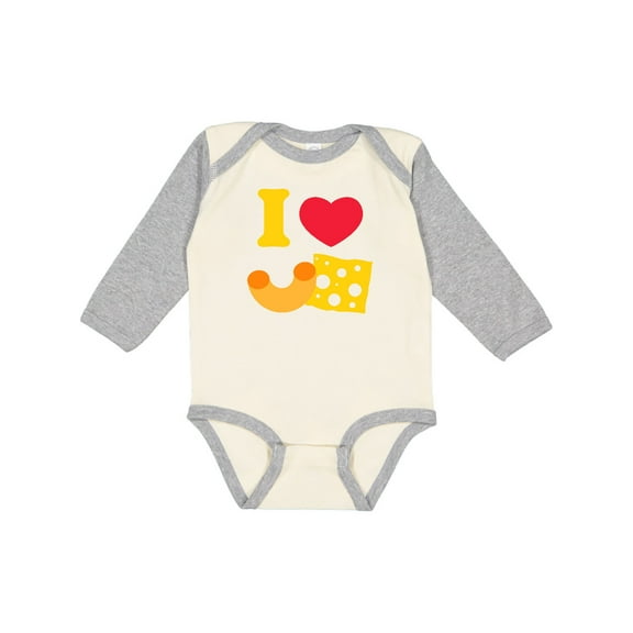 Inktastic I Heart Mac and Cheese Boys or Girls Long Sleeve Baby Bodysuit