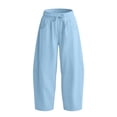 thumbnail image 4 of Kiijoy Girls Baggy Sweatpants Solid Elastic Waist Drawstring Pants, Blue, Sizes 5-13, 4 of 4