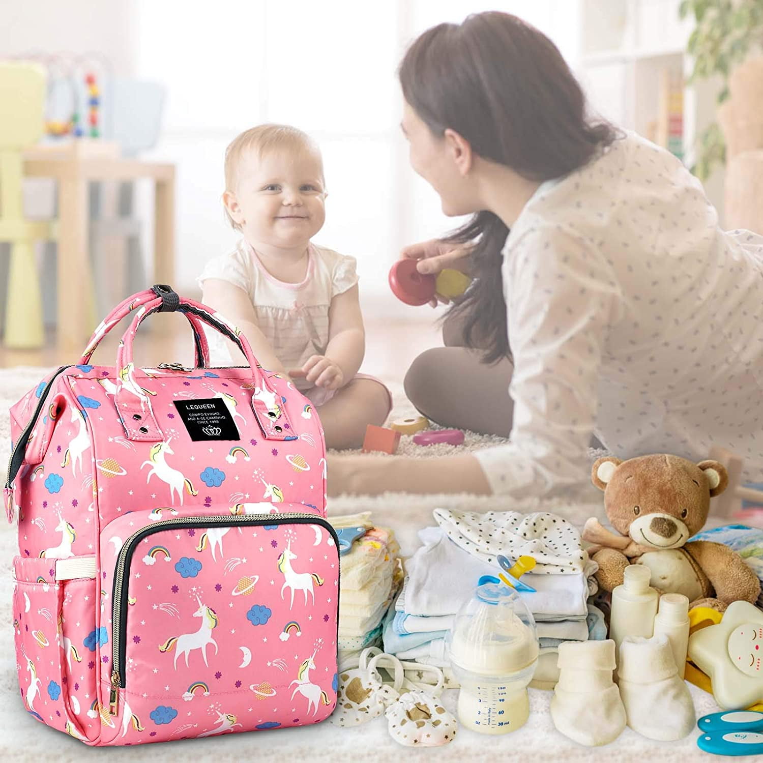 Large baby diaper backpack sales