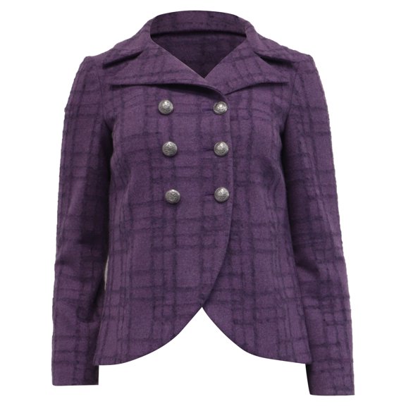 Pre-Owned Etro Plaid Jacket in Purple Wool