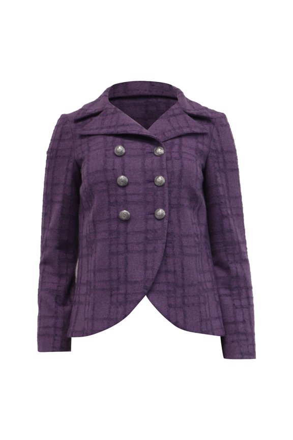 Pre-Owned Etro Plaid Jacket in Purple Wool
