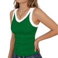 thumbnail image 5 of GUACER Women's Tank Tops Casual V Neck Ribbed Color Block Slim Fit Sleeveless Blouses, 5 of 5