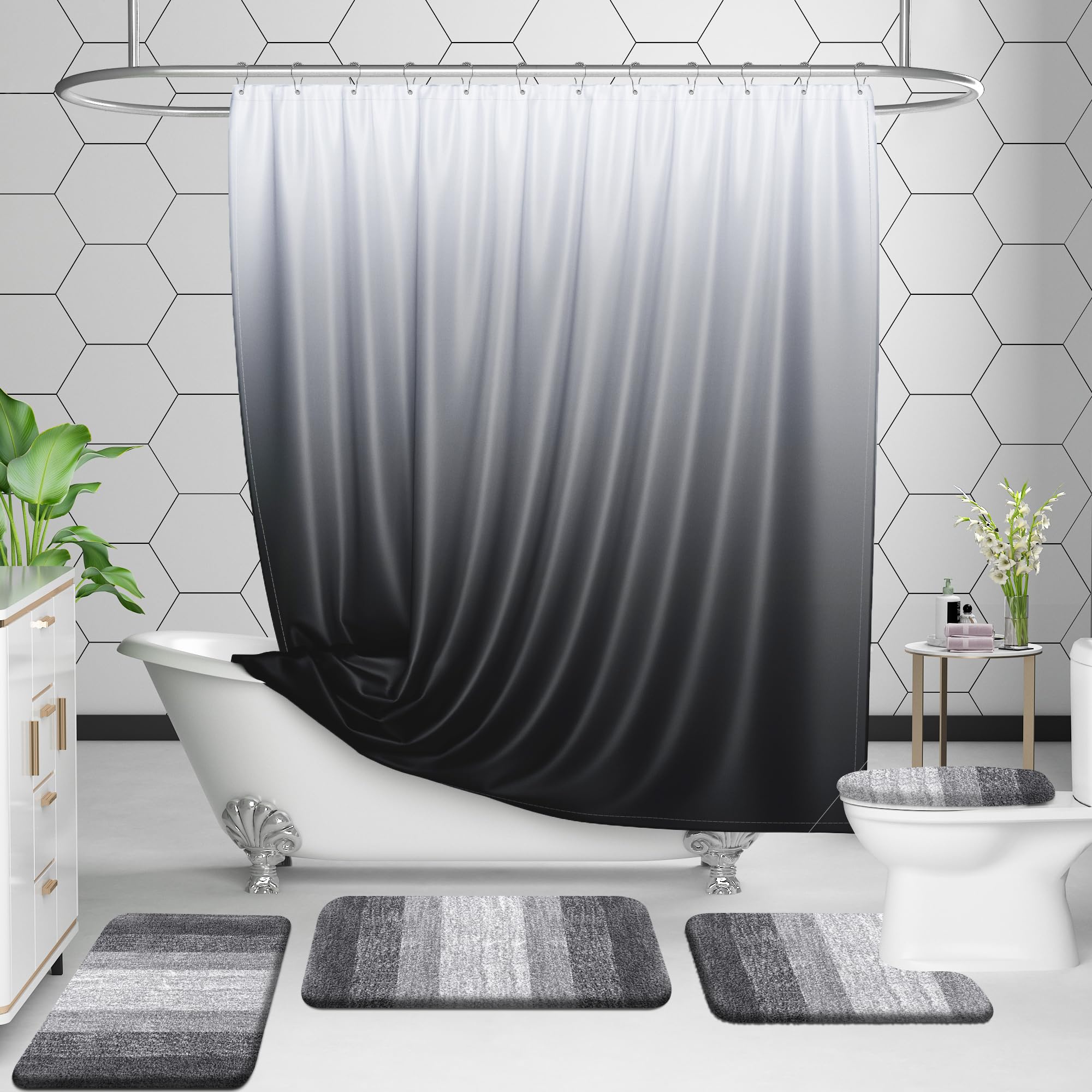 Buganda 2-Piece Bathroom Rug Set, Grey, 24"x16" + 24"x20" photo 7