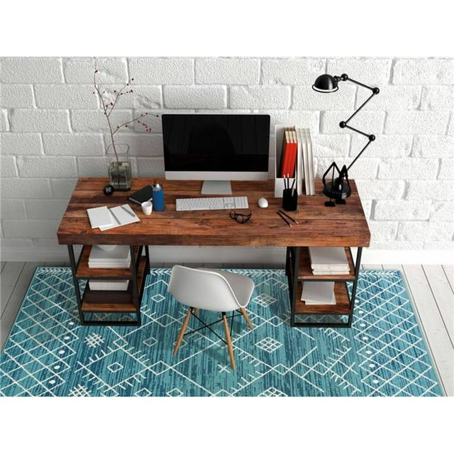 Tapis en Polypropylène Bleu Océan 94 Pouces X 130 Pouces