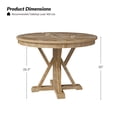 thumbnail image 5 of Farmhouse 40" Round Dining Table Rustic Solid Wood X-Base Dinner Table 4 People Dining Room Kitchen Natural, 5 of 7