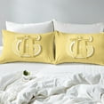 thumbnail image 4 of Erosebridal Yellow Bowknot Sheet Set Queen, Initial Letter G Bedding Sets Queen Size, Cartoon Monogrammed Reversible Queen Sheet Sets, Breathable Bedroom Decorative, 4pcs, 4 of 7