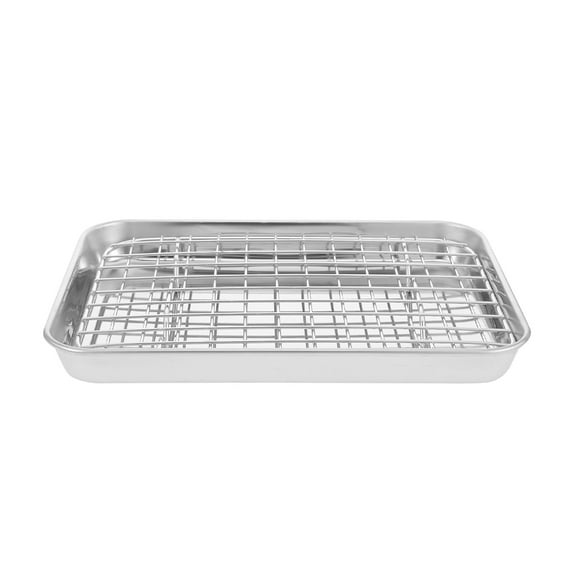 SOPOTUTU Stainless Steel Baking Sheet with Wire Rack, Non-Stick Oven Tray for Home Cooking and Baking