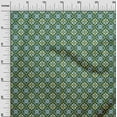 thumbnail image 2 of oneOone Georgette Viscose Teal Green Fabric Floral & Tiles Moroccan Fabric For Sewing Printed Craft Fabric By The Yard 42 Inch Wide, 2 of 4