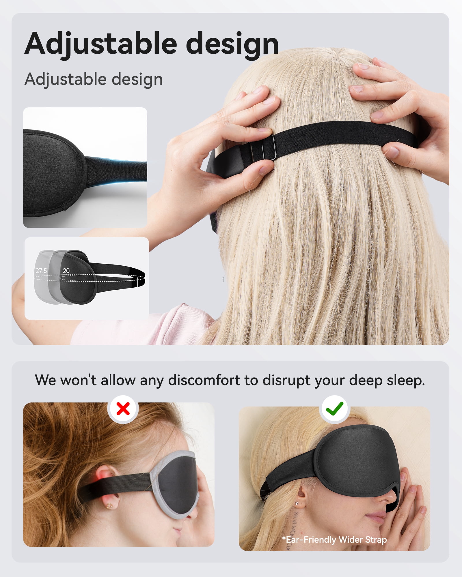 FACEMOON 2 Pack Adult Weighted Sleep Mask – Memory Foam Comfort Blackout Zero Pressure Lash Extension Safe Travel Design