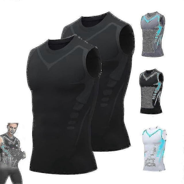 Chaleco corrector de postura para hombre, camiseta sin mangas moldeadora iónica
