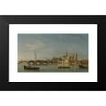 thumbnail image 2 of Samuel Scott 14x10 Black Modern Framed Museum Art Print Titled - The Building of Westminster Bridge (ca. 1742), 2 of 5