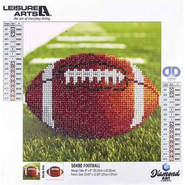Leisure Arts Sparkle Art Diamond Paint Kit 10.63"X10.63"Football