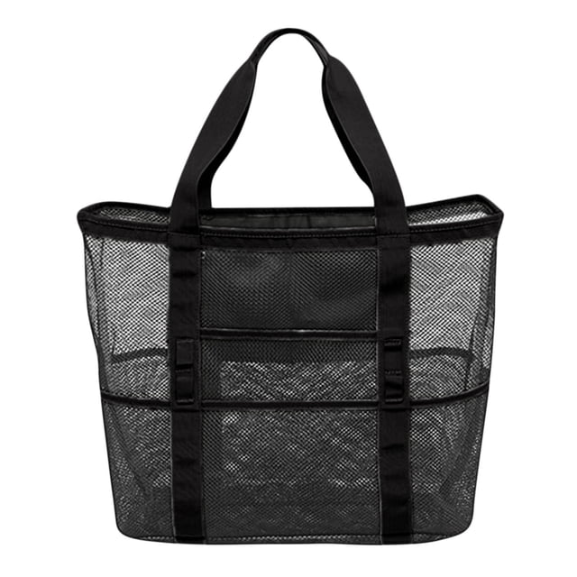 Pompotops Swimming Beach Bag Swimsuit Mesh Storage Bag Large Mesh Travel Sports Handbag 9 Pockets Clearance