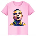 thumbnail image 4 of Camiseta de algodón rosa de verano de manga corta con estampado de Mbappé para niños, ropa informal para niños y niñas, camisetas deportivas, 4 of 4
