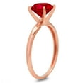 thumbnail image 3 of 1.5 ct Round Cut Natural Garnet Solitaire 18K Rose Gold Womens Engagement Ring, 3 of 4