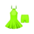 thumbnail image 2 of TTAO Kids Girls Latin Dress Tango Ballroom Rumba Samba Dancewear with Boxer Shorts And Earrings Fluorescent Green 7-8, 2 of 5