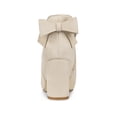 thumbnail image 2 of BLISSFUL STEP Women's Boots Faux Suede Bow Decor Chunky High Heel Round Toe Side Zipper Booties Beige 7.5, 2 of 7