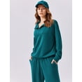 thumbnail image 2 of Conjuntos de dos piezas PINSPARK para mujer, trajes de viaje, color verde jade, 2 of 6