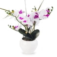 thumbnail image 3 of Enova Home Artificial Real Touch Orchids Faux Flowers Arrangement in White Ceramic Pot for Home Office Wedding Decoration, 3 of 4