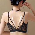 thumbnail image 6 of WCJM Women's Nylon,Spandex Black nylon underwear Women's Front Side Buckle Lace Edge Without Steel Ring Movement Seamless Gathering Adjustment Yoga Sleep Large Bra Womens Bras, 6 of 6
