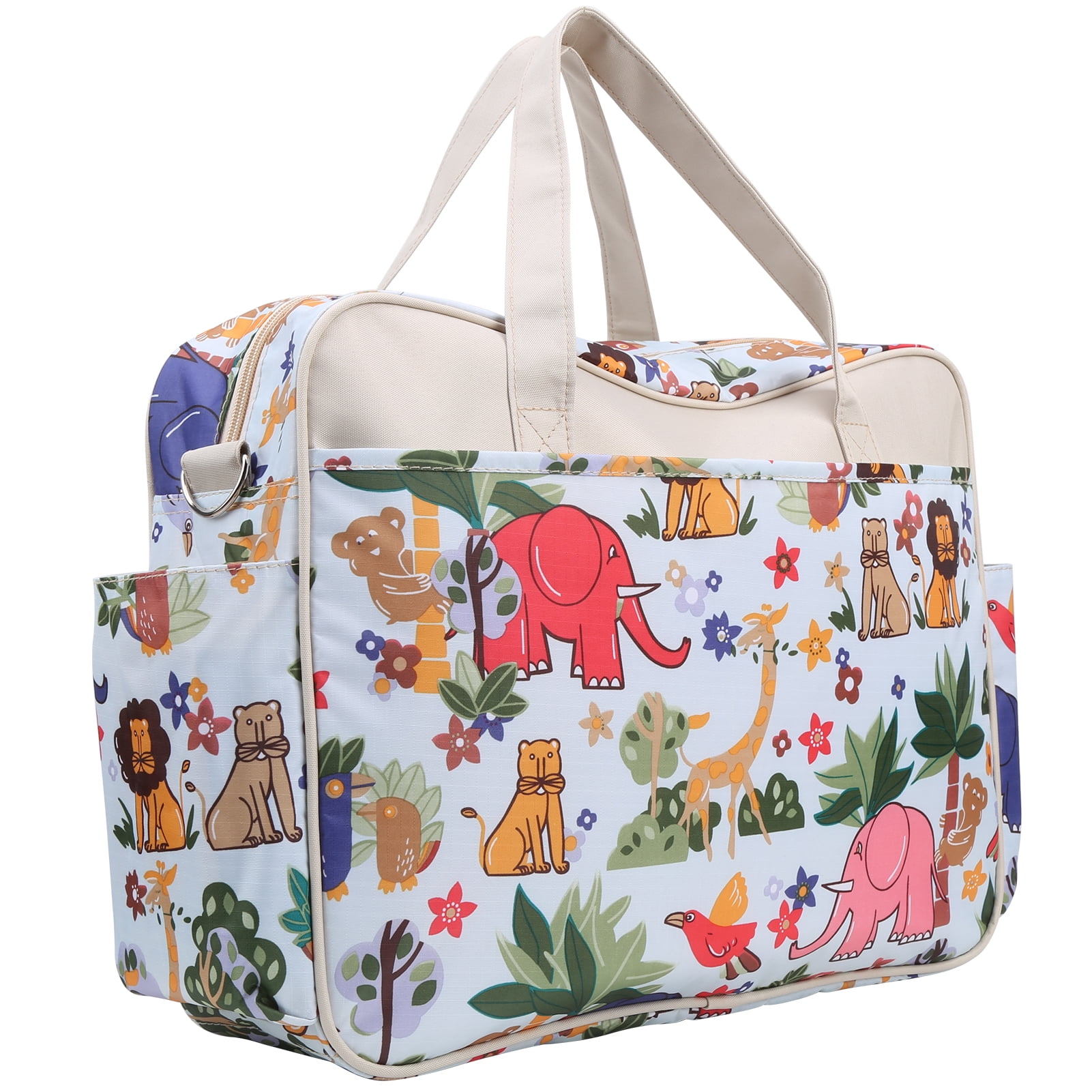 YAHHU Mummy Messenger Bag Multifunctional Maternity Handbag Water-Resistant Polyester Pregnant Women Diaper Bag with Changing Pad and Adjustable Belt Animal Print Pattern