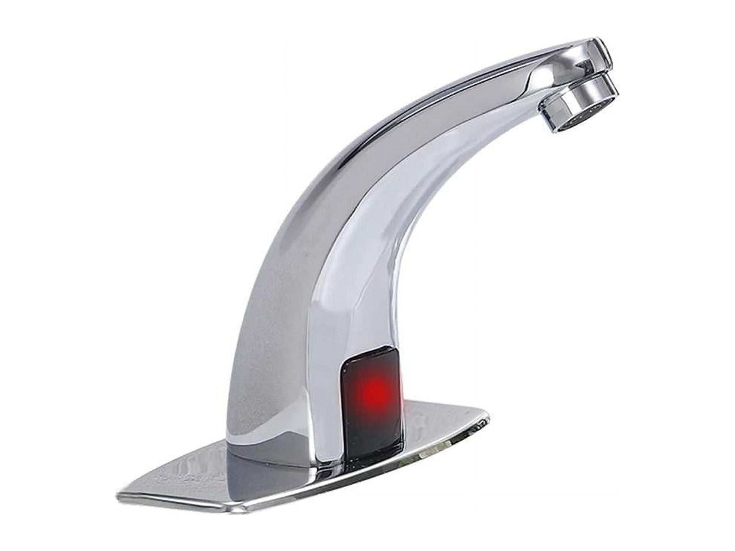 Bathroom Sink Faucet Touchless Temperature Automatic Sensor Commercial Deck Mount Solid Brass Motion Activated Bath Tub Lavatory Basin Vanity Aerator One Hole Brass Mixer Tap Touch-Free Chrome