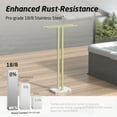 thumbnail image 3 of KES Gold Free Standing Towel Rack with Marble Base, 37" H (Equal Height) Bathroom Standing Towel Racks Stand Fits Large Bath Towel, 18/8 Stainless Steel Brushed Brass, 3 of 10