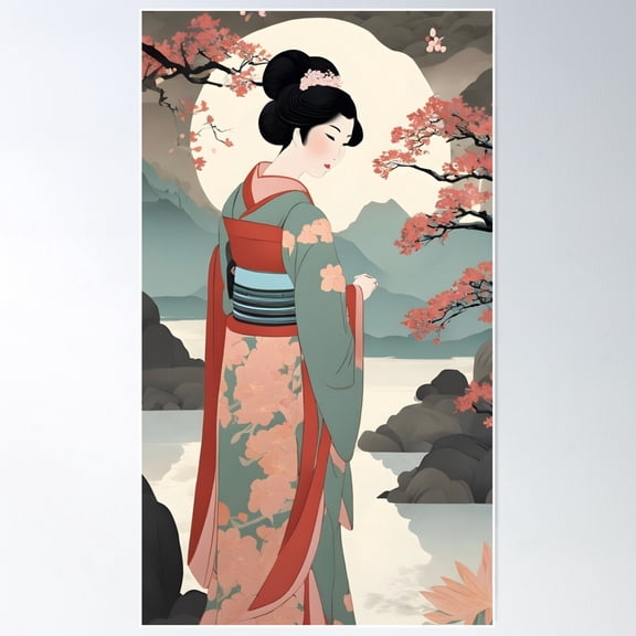 Japanese Ukio-E Inspired Wall Art #2 Poster Wall Art, Modern Wall Decor For Living Room Bedroom, 8x12 UNFRAMED