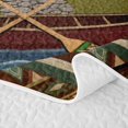 thumbnail image 5 of Feelyou Retro Folk Cabin Camping Quilt King for Men Boys, Woodland Mountain Lake Paddle King Coverlet Set, Brown, 3-Piece, 5 of 7