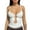White, variant on Honeeladyy Discount Women's Low Cut Deep U Neck Crop Tank Top Cami O Ring Ruched Vest Sleeveless Stretch Shirt Vest Camisole