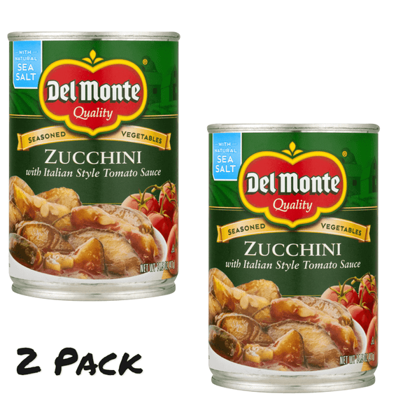 ( 2 Pack ) Del Monte Canned Zucchini with Tomato Sauce, 14.5 oz Can