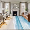 thumbnail image 3 of Beach Coastal Area Rug 5x7 FT, Non Slip Bedroom Throw Carpet, Summer Nautical Seaside Starfish Shell Washable Soft Floor Carpet Non-Shedding Rug for Dining Room Bedside Classroom Desk, 3 of 9
