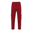 thumbnail image 3 of HOWPAY Baggy Cargo Sweatpants for Men Plus Size Drawstring Waist Joggers with Pockets Straight Leg Loose Fit Open Bottom Athletic Sweat Pants Red XL, 3 of 6