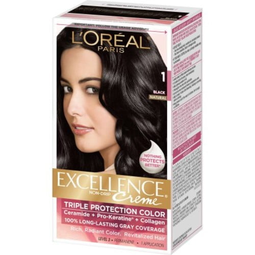 L Oreal Paris Excellence Creme Permanent Triple Protection Hair Color 1n Rich Black 1 Kit Walmart Com Walmart Com