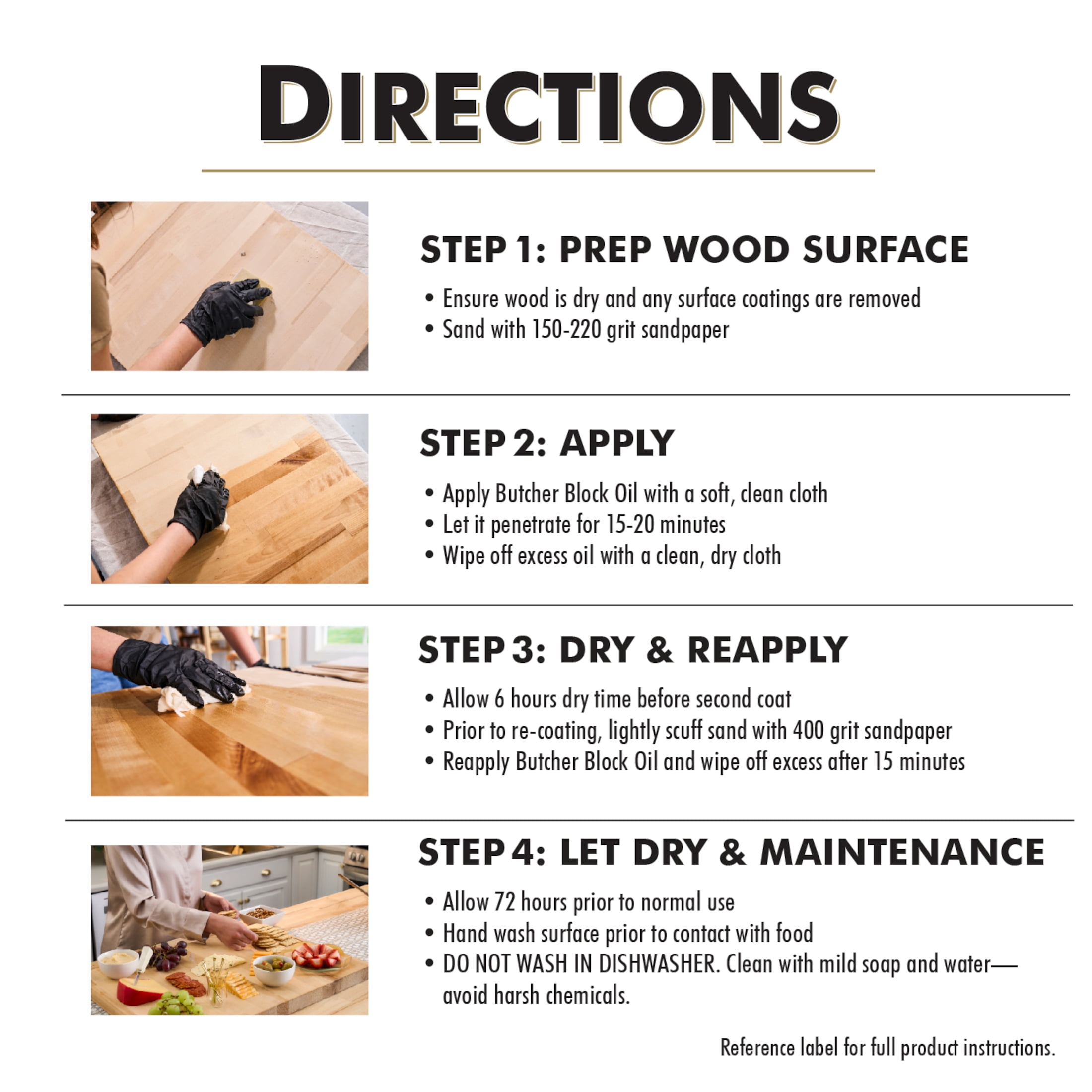 (4 pack) Clear, Rust-Oleum Watco Butcher Block Oil & Finish-241758, Pint