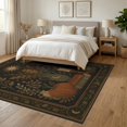 thumbnail image 3 of ODIKA 6'x9' Washable Area Rug Dark Earth Tones Celestial Art Mystical Sun and Moon with Foliage Design for Queen Size Bedroom, Under Bed, Master Suite, Easy Care, Non-Shedding, 3 of 7