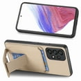 thumbnail image 3 of Magnetic Carbon Fiber Case for Samsung Galaxy A23 4G with Holder Kickstand, Fiber Texture Wallet Phone Case with Card Holder Durable Military Grade Protection Cover for Galaxy A23 4G, Khaki, 3 of 10