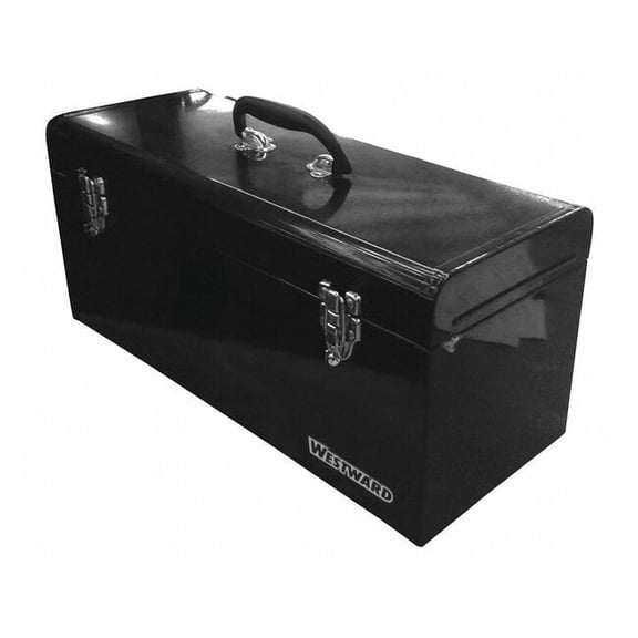 Westward WESTWARD Tool Box, Steel, Black, 24 in W x 8 in D x 9 in H 44ZJ86