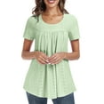 thumbnail image 4 of JuneFish Women's Tops Summer Sleeve Shirts Eyelet T Shirt Hollow Casual Blouse, 4 of 8