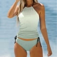 thumbnail image 2 of Gibobby Women Tankini Swimsuits with Shorts - Two Piece Tummy Control Bathing Suits Top with Two Pockets Bottom(Mint Green,M), 2 of 4