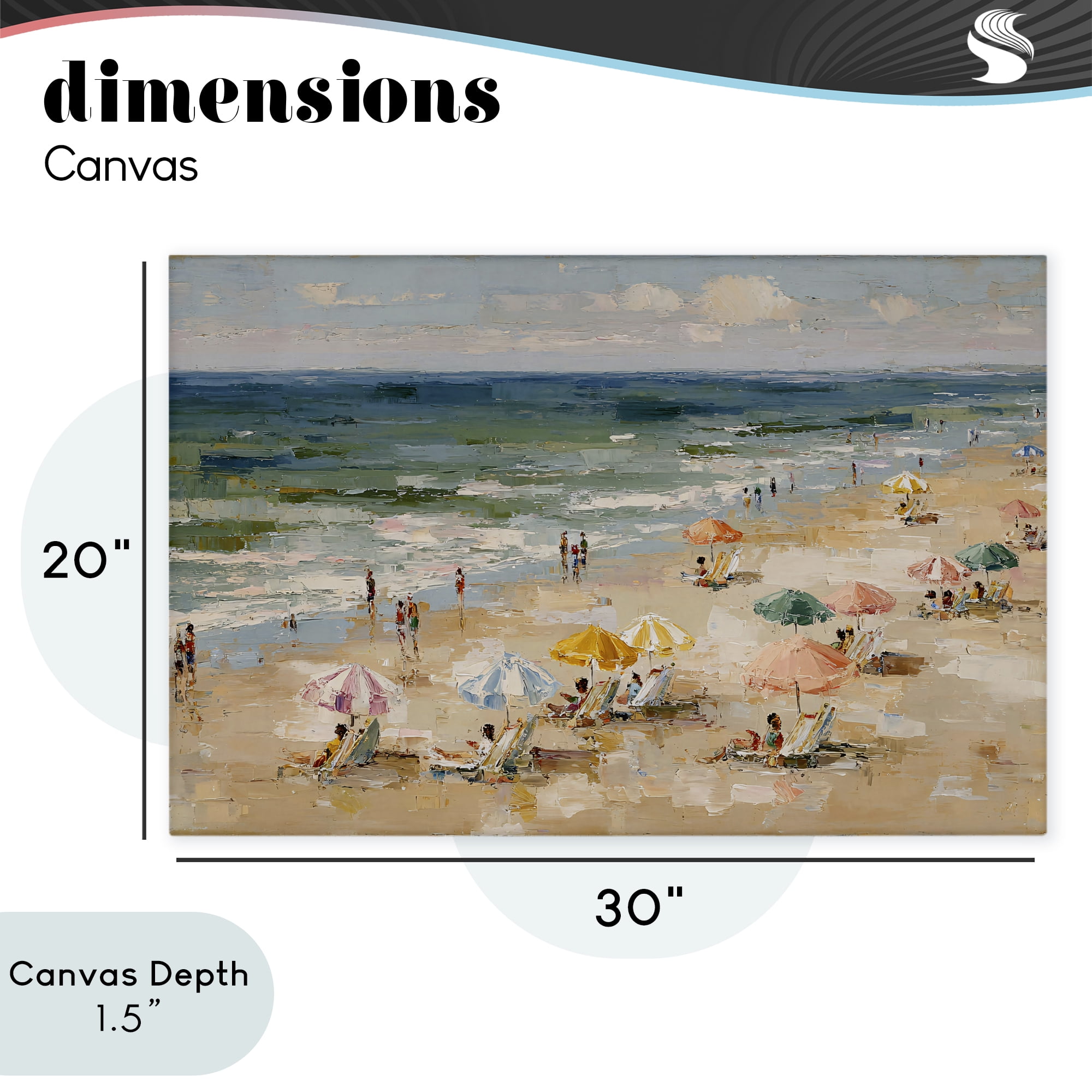 Stupell Industries Impressionist Summer Beach Day Canvas Wall Art, design by Jacky Ngan
