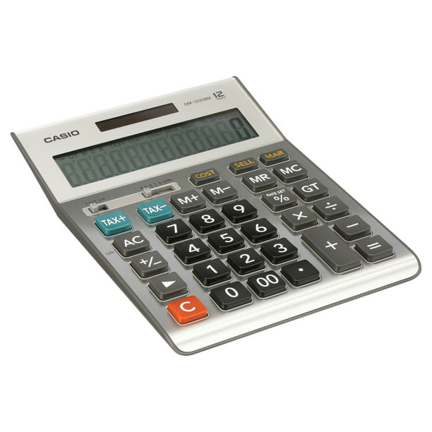Casio DM-1200BM Desktop Calculator, 12-Digit Extra Large Display, Gray -