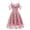 Pink, variant on Women Spaghetti Strap Floral Lace Bridesmaid Cocktail Party Dress Cold Shoulder Ruffle Sleeve Wedding Guest Prom Dress 2XL Dark Blue