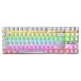 thumbnail image 1 of BAJEAL 87 Keys Mechanical Keyboard Wired Gaming Mechanical Keyboard with Mechanical Blue Switch RGB Light Effect White, 1 of 7