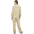 thumbnail image 2 of Bimba Peach Shirt With Elastic Waist Pajama Pant 2 Pcs Printe Night Wear Set-8, 2 of 4
