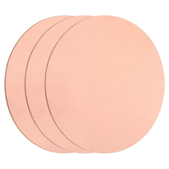 Uxcell 3 PackCopper Round Plate, 0.08"(2mm) Thick 2.6"(65mm) Dia T2 Pure Copper Sheet