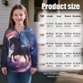thumbnail image 7 of Uorisanigo Girls Half Zip Collar Sweatshirts Fall Trendy Galaxy Western Horse Long Sleeve Pullover Crop Tops Oversized Kids Quarter-Zip Pullover Jacket Drop Shoulder Jacket Outerwear, 7 of 7