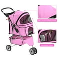 thumbnail image 2 of XF XINFENG 3 Wheeler Dog Stroller- Pet Stroller for Small Medium Dogs & Cats, Foldable Carrier Strolling Cart Pet Jogger with Zipper Door and Storage Basket Easy Walk Roadster for Puppy-Pink, 2 of 7